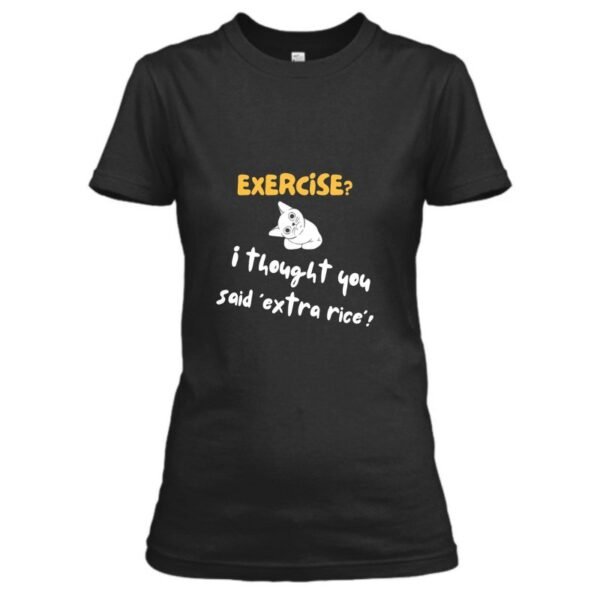 exercise funny t shirt black womens
