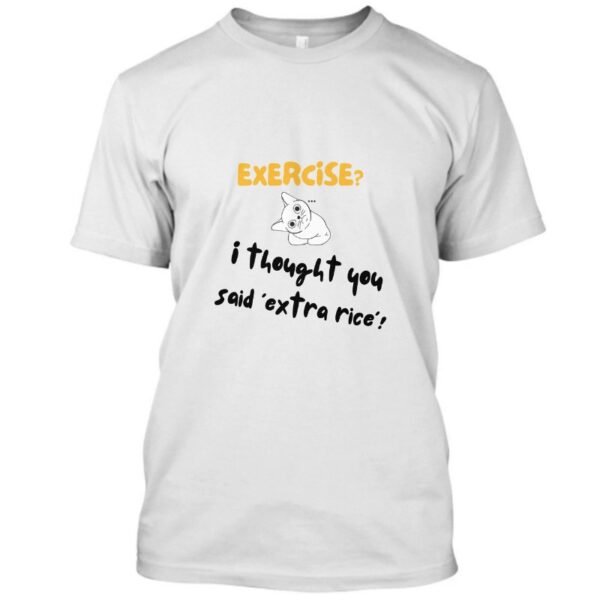 exercise funny t shirt white mens